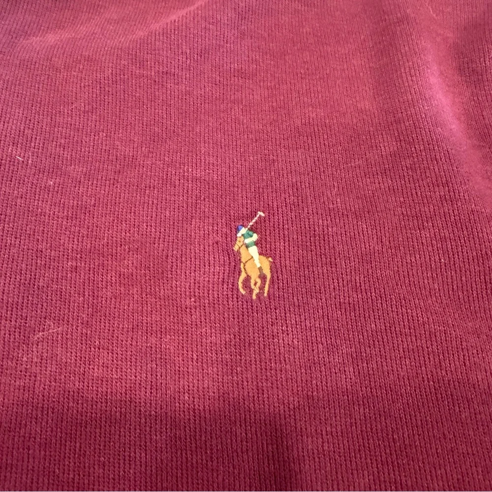 Polo Ralph Lauren Sweater Men's Quarter Zip Maroon Estate Rib -XXL